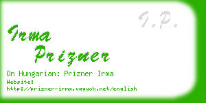 irma prizner business card